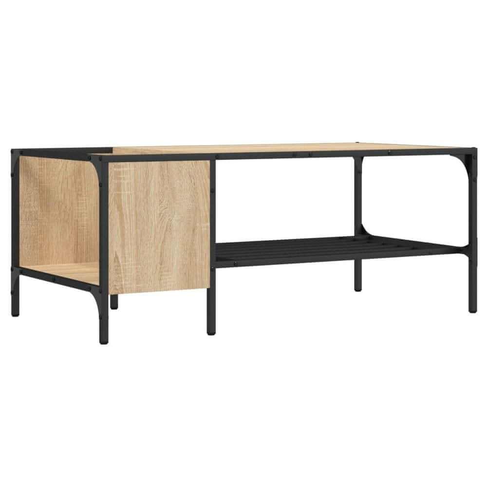 Vidaxl Konferenčný stolík s regálom dub sonoma 100x51x40 cm komp.drevo
